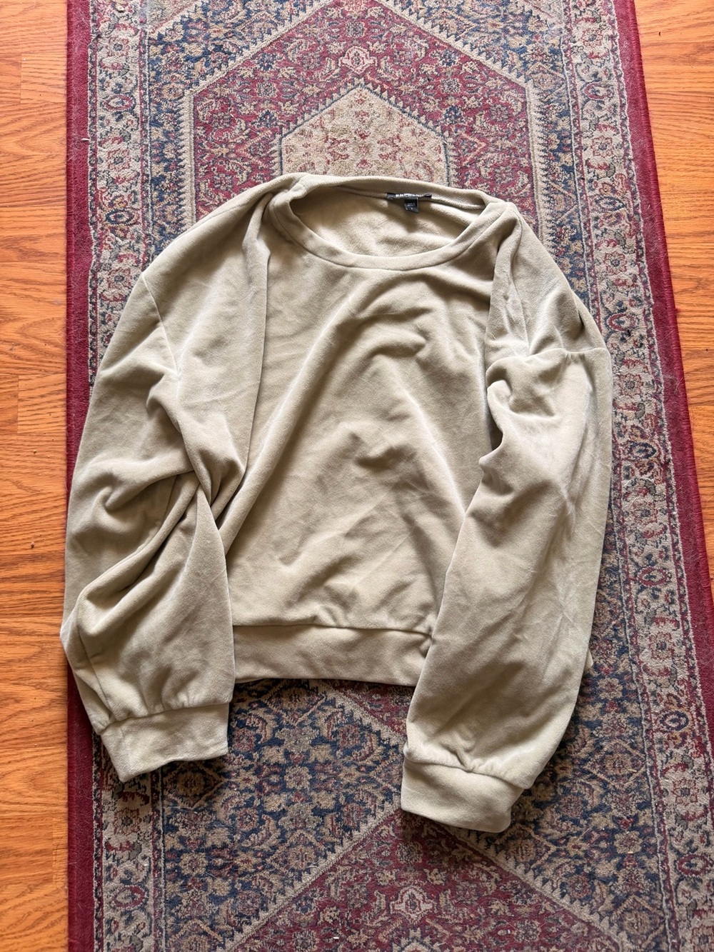 Express Beige Crewneck and Pants Sweatshirt Set